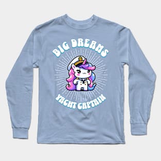 Big Dreams Yacht Captain Unicorn Ocean Edition Long Sleeve T-Shirt